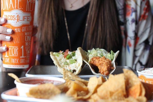 Two tacos and a side is the perfect meal.