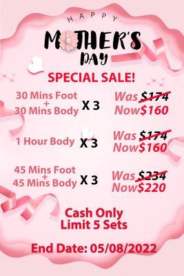 Get this as a treat to your beloved mom! Cash only. Ends at 05/08