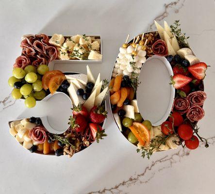 Charcuterie number, letters, and symbols