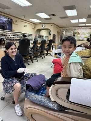 Kids pedi for my son.