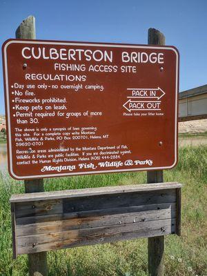 Culbertson Bridge Fishing Access Site