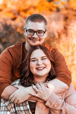 Engagement session at the outdoor campus in Sioux Falls, SD.