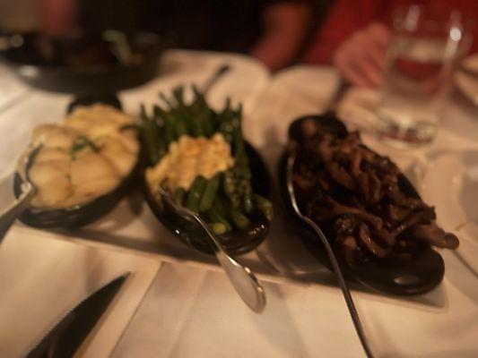 Loaded "Twice" Baked Potatoes, Sauteed Asparagus, Roasted Wild Mushrooms