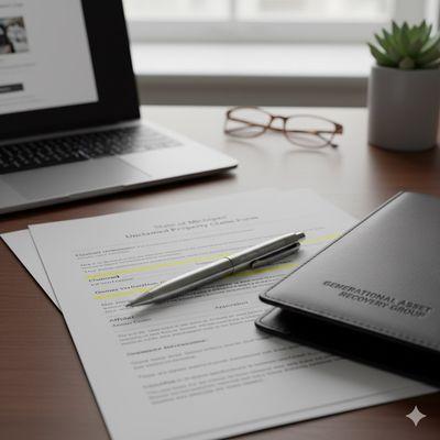 Up close photograph of an official property claim form