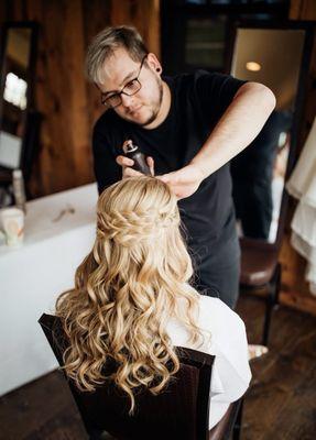 Alex doing bridal hair