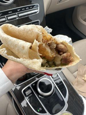 Breakfast burrito with sausage