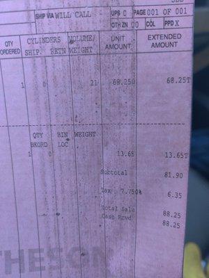 $3.35 a gallon until 20% "haz" fee (nobody else charges) makes your propane $3.90/gallon. BIG difference