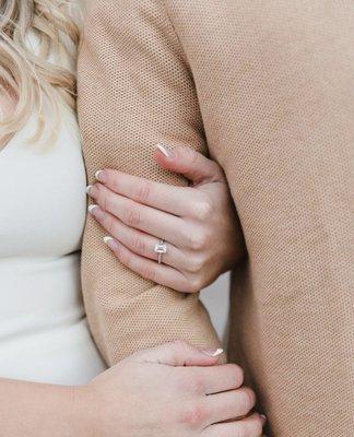 2ct lab grown Emerald cut engagement ring