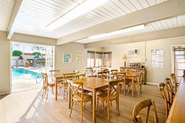 Orangevale offers a variety of amenities to our residents, including a sparkling pool attached to our bright, modern community room.