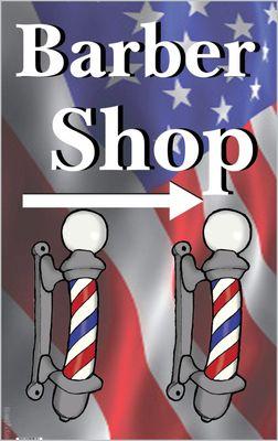 look for this banner pointing at our shop in the middle of the street