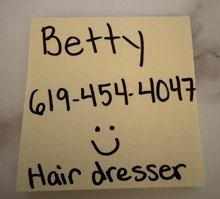 Betty the hairdresser- aka Affordable Magic Hands