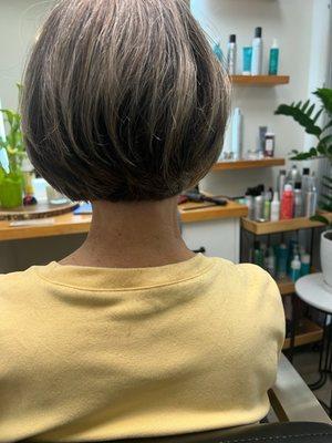 Margaret's talent for layering and how she highlights my hair is outstanding. I am 69 yrs old with plenty of grey hair.