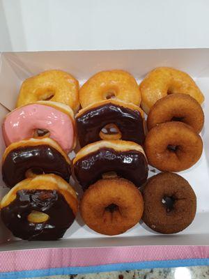 $13.99, including tax for a variety of dozen.