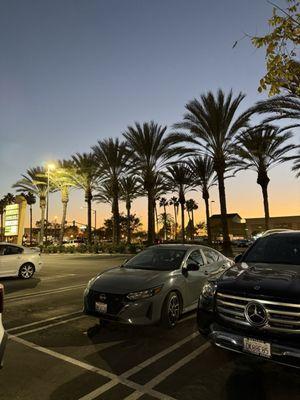 Pretty sunset view entering the store