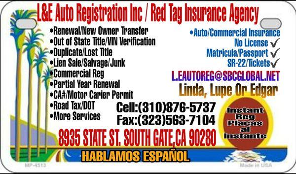 L & E Auto Registration