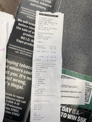 Scam Receipt that machine printed out