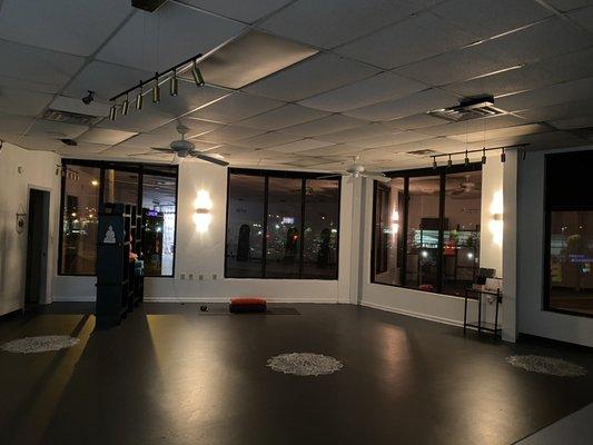 Yoga studio night time