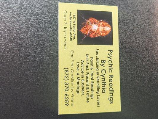 Psychic Reading By Cynthia