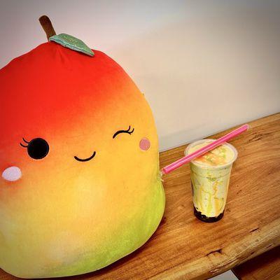 Mascot with Matcha Smoothie