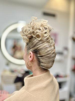Updo for 1980s themed gala