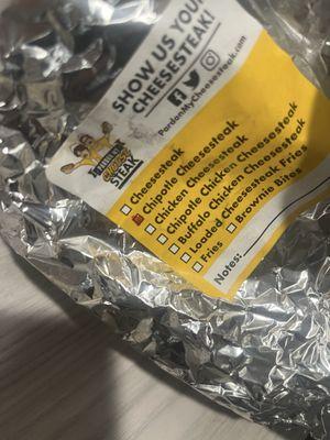 This wasn't thw chipotle chicken sandwich!!! This was a nasty soggy salty buffalo strip sandwich