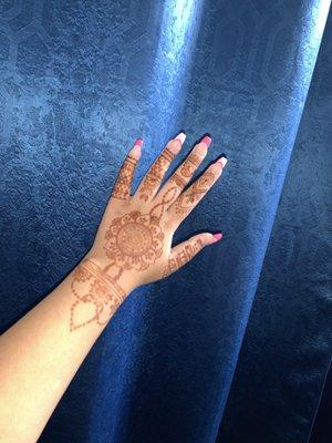 Henna done on a customer