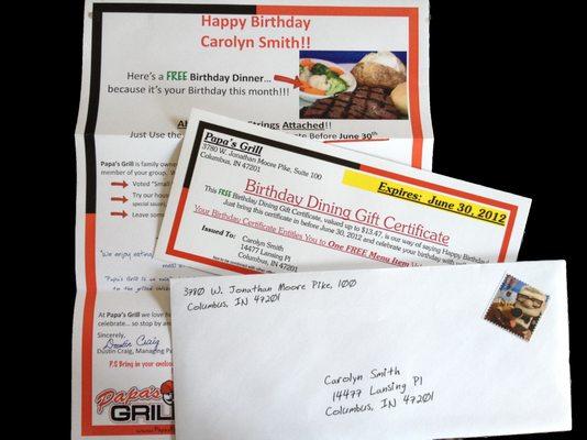 Our birthday mailer with personalization, tracking and an envelope that gets your mail open!