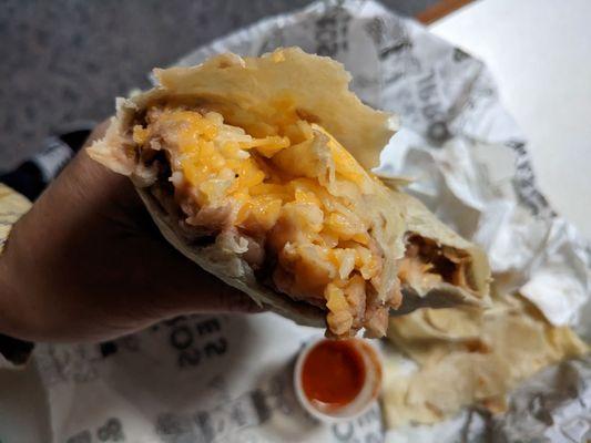 Bean and cheese burrito $6.99 and delicious