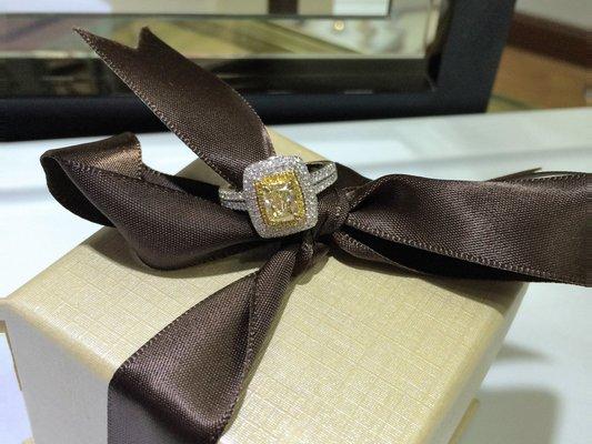 14 K Yellow Diamond Engagement ring.