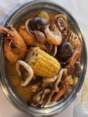 Shrimp, scallop, squid