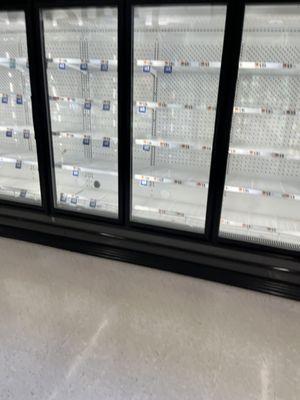 Empty ice cream freezers