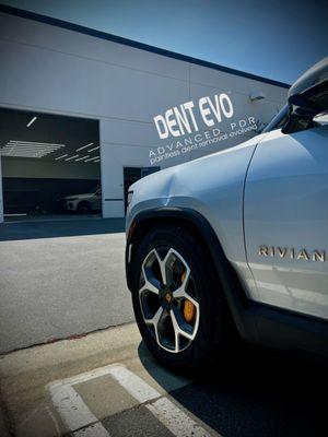 Another Rivian dent repair at Dent Evo in Upland, California!