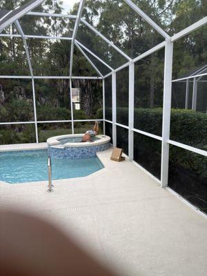 Working on the spa light