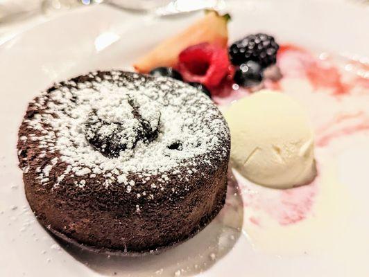 Chocolate Lava Cake with Fresh Berries