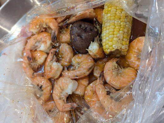 Headless shrimp with garlic and cajun