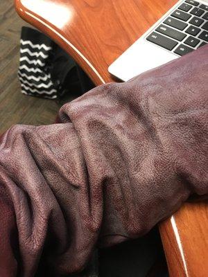 Leather sleeves ruined on varsity jacket