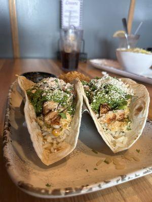 Elote Steak Tacos with Chicken