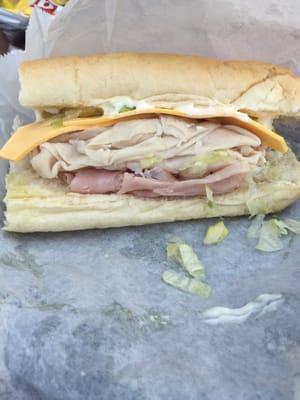 Turkey and ham with a pinch of lettuce