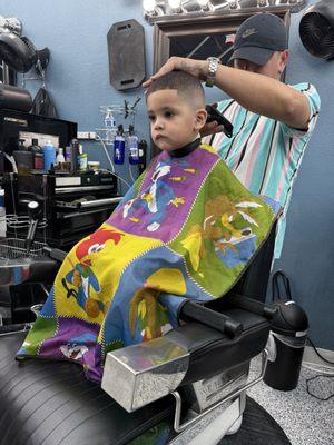 My soon getting a fade