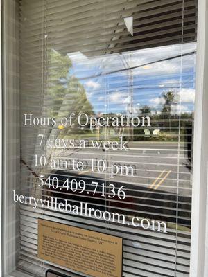 Hours of operation