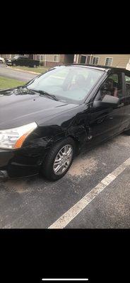 Clearer pic of the damage. That is the headlight that they said was cracked. Does it looked cracked? Lol