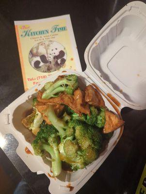 $7.25 fried tofu & broccoli, a little salty