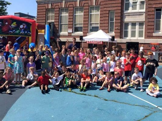 Perry school spring carnival day with Mr. Rose the principal.