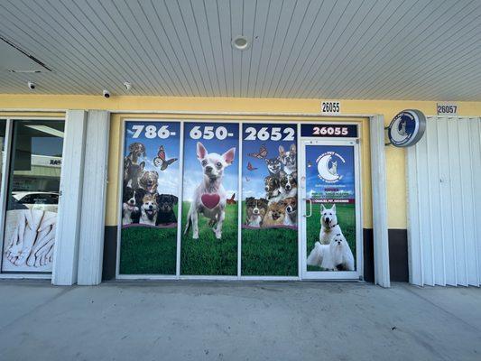 Outside the building