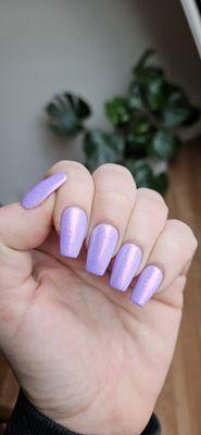 Lavender with rainbow pixie dust chrome