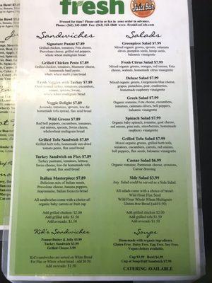 Food menu