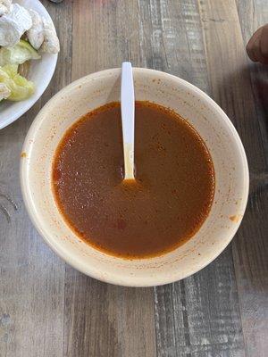 The portion of menudo 