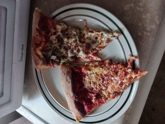 Two slices on a 10" plate for reference