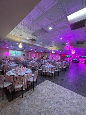 Inside the hall! So pretty!