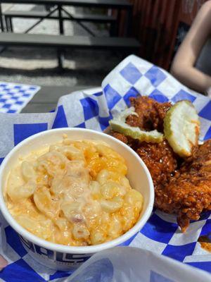 Some heat and Mac and cheese